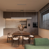 Munia 1500mm LED Linea Ribbed Paintable Gypsum Plaster Finish Pendant Light