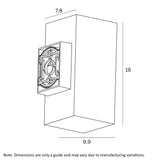 Lorsa LED IP65 Tri-Colour Exterior Square Tube Wall Light