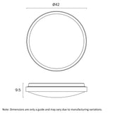 Orlin LED Round Close to Ceiling Oyster Light Tricolour Walnut