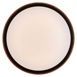 Orlin LED Round Close to Ceiling Oyster Light Tricolour Walnut