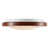 Orlin LED Round Close to Ceiling Oyster Light Tricolour Walnut