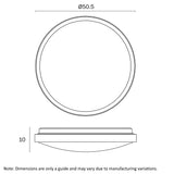 Orlin LED Round Close to Ceiling Oyster Light Tricolour Walnut