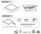 Lunos LED Square CTC/Oyster Light Tricolour/Triwattage
