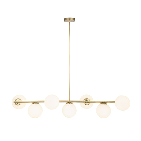Preston 7lt Linea Bar Pendant Light with Opal Ball Glass's