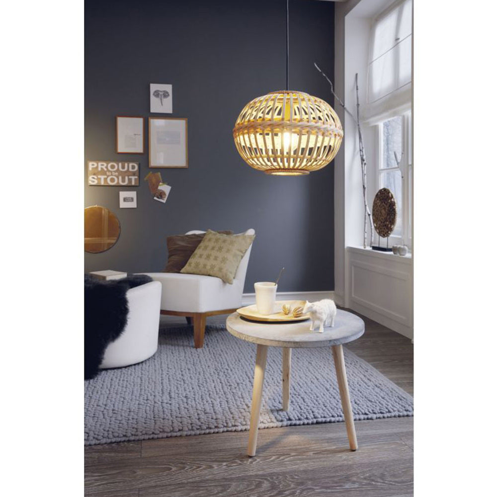 Oval rattan pendant light deals
