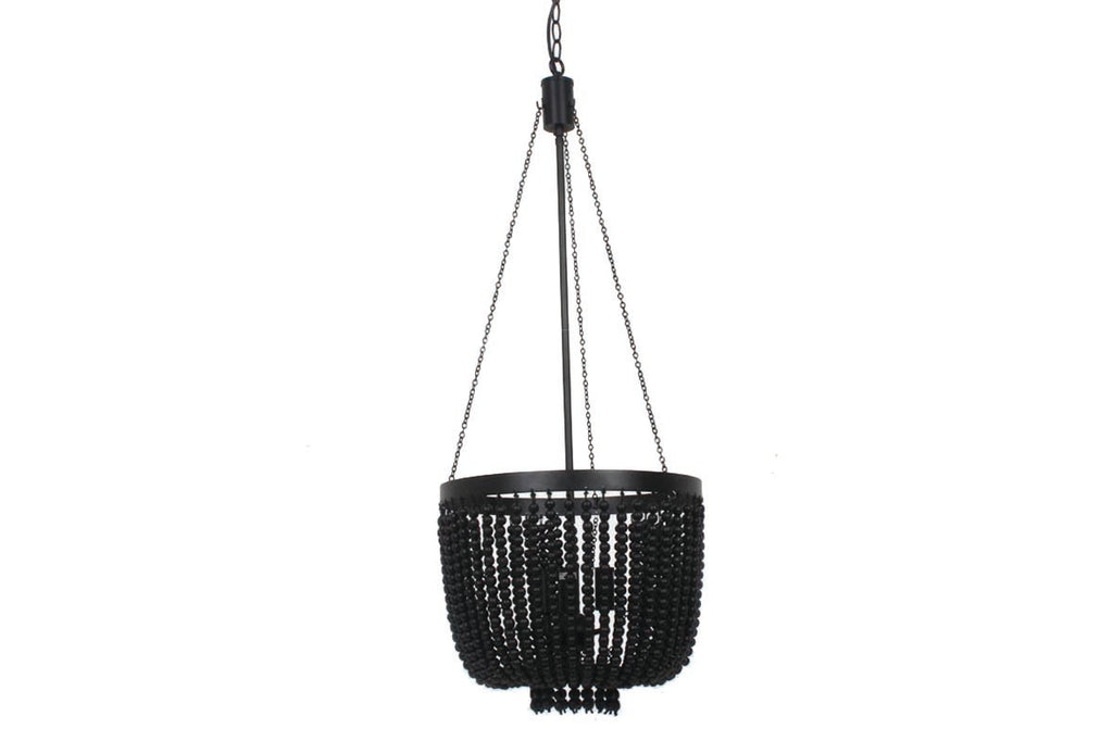 Black wood best sale bead chandelier