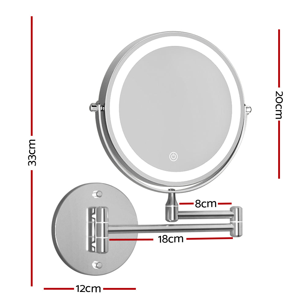 Extendable makeup mirror with on sale light
