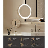 10X Magnifying Double-Sided Rechargeable Adjustable Bathroom Mirror Chrome