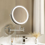 10X Magnifying Double-Sided Rechargeable Adjustable Bathroom Mirror Chrome