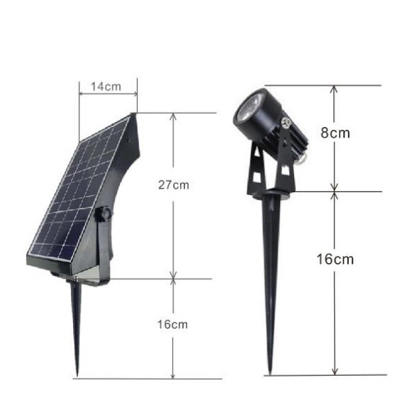 Solar Powered LED Landscaping Garden Spotlight Spike Set
