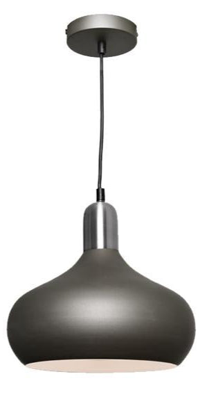Sloan 1lt Metal Dome Pendant Light Charcoal Grey Roundabout Lighting