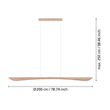 Natalie LED Linear Pendant Light Bar Timber
