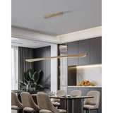 Natalie LED Linear Pendant Light Bar Timber