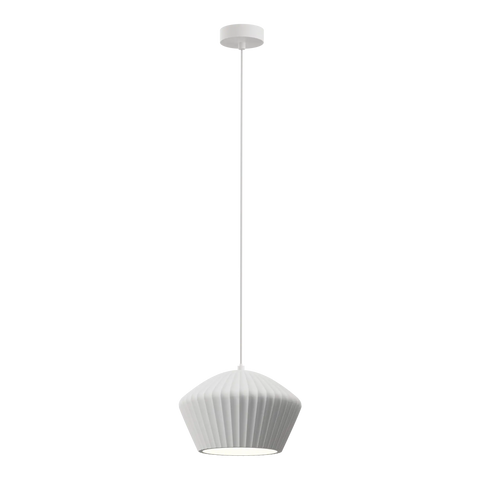 Munia Ribbed Paintable Gypsum Plaster Finish Pendant Light