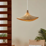 Haxey 1lt Natural Rattan Bamboo Wicker Pendant Light