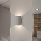Munia Ribbed Paintable Gypsum Plaster Finish Wall Sconce Light
