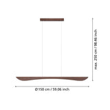 Natalie LED Linear Pendant Light Bar Timber