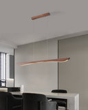 Natalie LED Linear Pendant Light Bar Timber