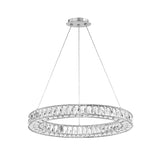 Agios LED Round Crystal Ring Chandelier Bling Hanging Pendant Light