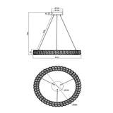 Agios LED Round Crystal Ring Chandelier Bling Hanging Pendant Light