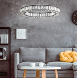 Agios LED Round Crystal Ring Chandelier Bling Hanging Pendant Light
