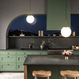 Bally Opal Ball Sphere Hanging Pendant Light