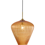 Ribbon 1 Light Ribbed Glass Pendant Light