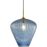 Ribbon 1 Light Ribbed Glass Pendant Light