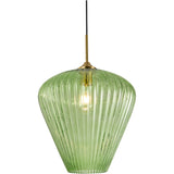 Ribbon 1 Light Ribbed Glass Pendant Light