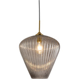 Ribbon 1 Light Ribbed Glass Pendant Light