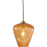 Ribbon 1 Light Ribbed Glass Pendant Light