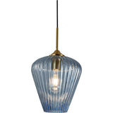 Ribbon 1 Light Ribbed Glass Pendant Light