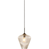 Ribbon 1 Light Ribbed Glass Pendant Light