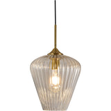 Ribbon 1 Light Ribbed Glass Pendant Light