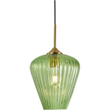 Ribbon 1 Light Ribbed Glass Pendant Light