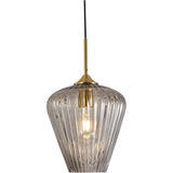 Ribbon 1 Light Ribbed Glass Pendant Light