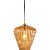 Ribbon 1 Light Ribbed Glass Pendant Light