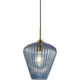 Ribbon 1 Light Ribbed Glass Pendant Light