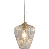 Ribbon 1 Light Ribbed Glass Pendant Light