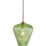 Ribbon 1 Light Ribbed Glass Pendant Light