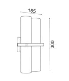 Briller Up/Down Exterior Wall Light Tube Black