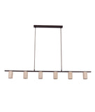 Tuberia 6 Light 1400mm Linea Bar Pendant with Travertine Tubes