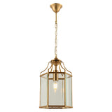 Arcadia 6 Panel Clear Glass Hamptons Lantern Pendant Light