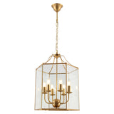 Arcadia 6 Panel Clear Glass Hamptons Lantern Pendant Light