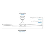 Calibo Breeze Silent Pro AC 4 Blade ABS Wall Control Ceiling Fan with LED Light