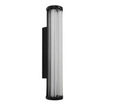 Junco LED Exterior Ribbed Glass Linea IP65 Wall Light Black