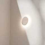 Orville LED Round Travertine Backlit Stone Wall Light Natural