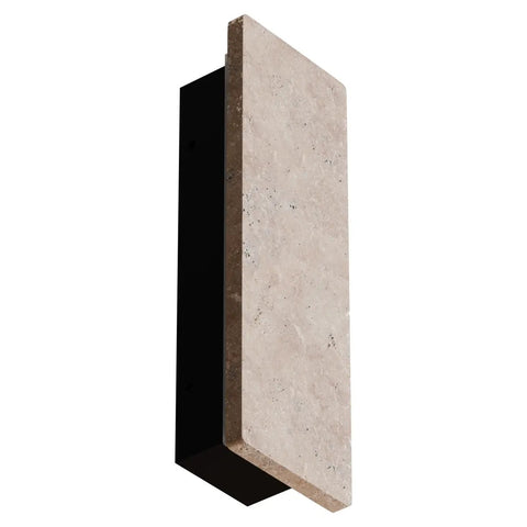 Orville LED Rectangle Travertine Backlit Stone Wall Light Natural