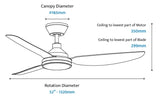 Calibo Clayfield 3 Blade ABS DC Remote Control Ceiling Fan with LED Light