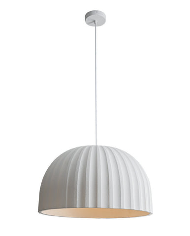 Rachis 1 Light Polymer Resin E27 Pendant White